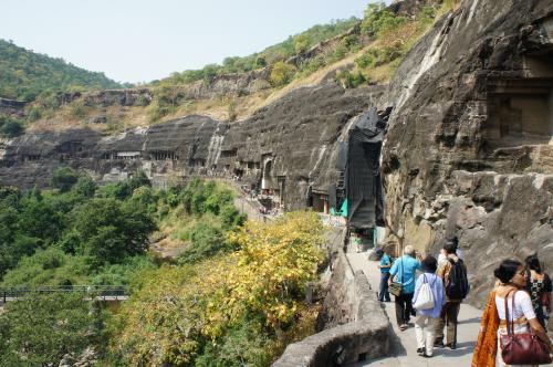 インド　アジャンターの石窟　遺跡　世界遺産